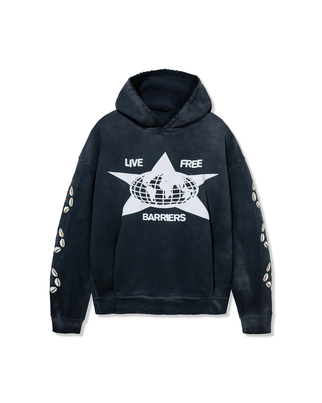 Barriers Cowrie Vintage Black Hoodie