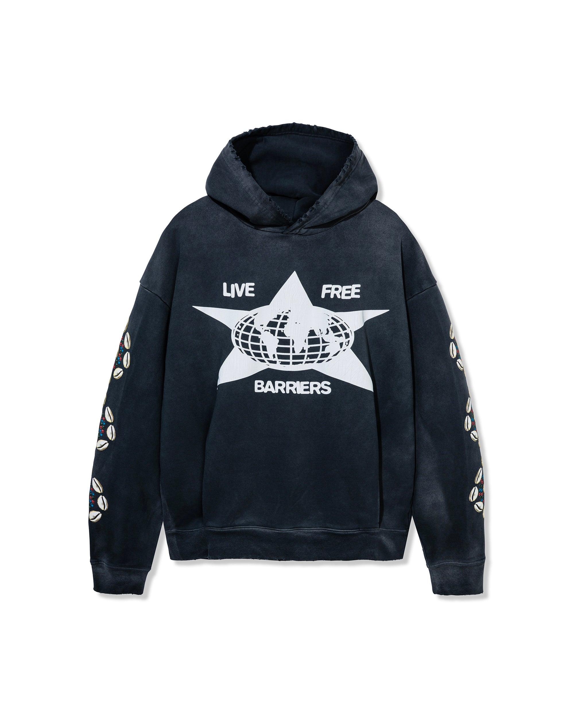 Barriers Cowrie Vintage Black Hoodie
