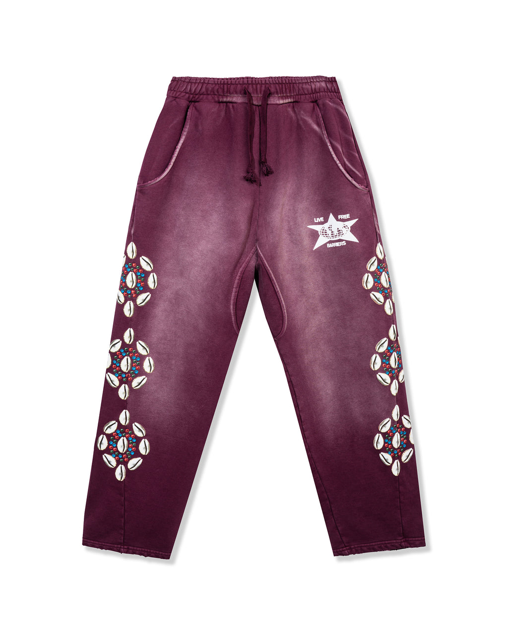 Barriers Cowrie Shell Maroon Sweatpant