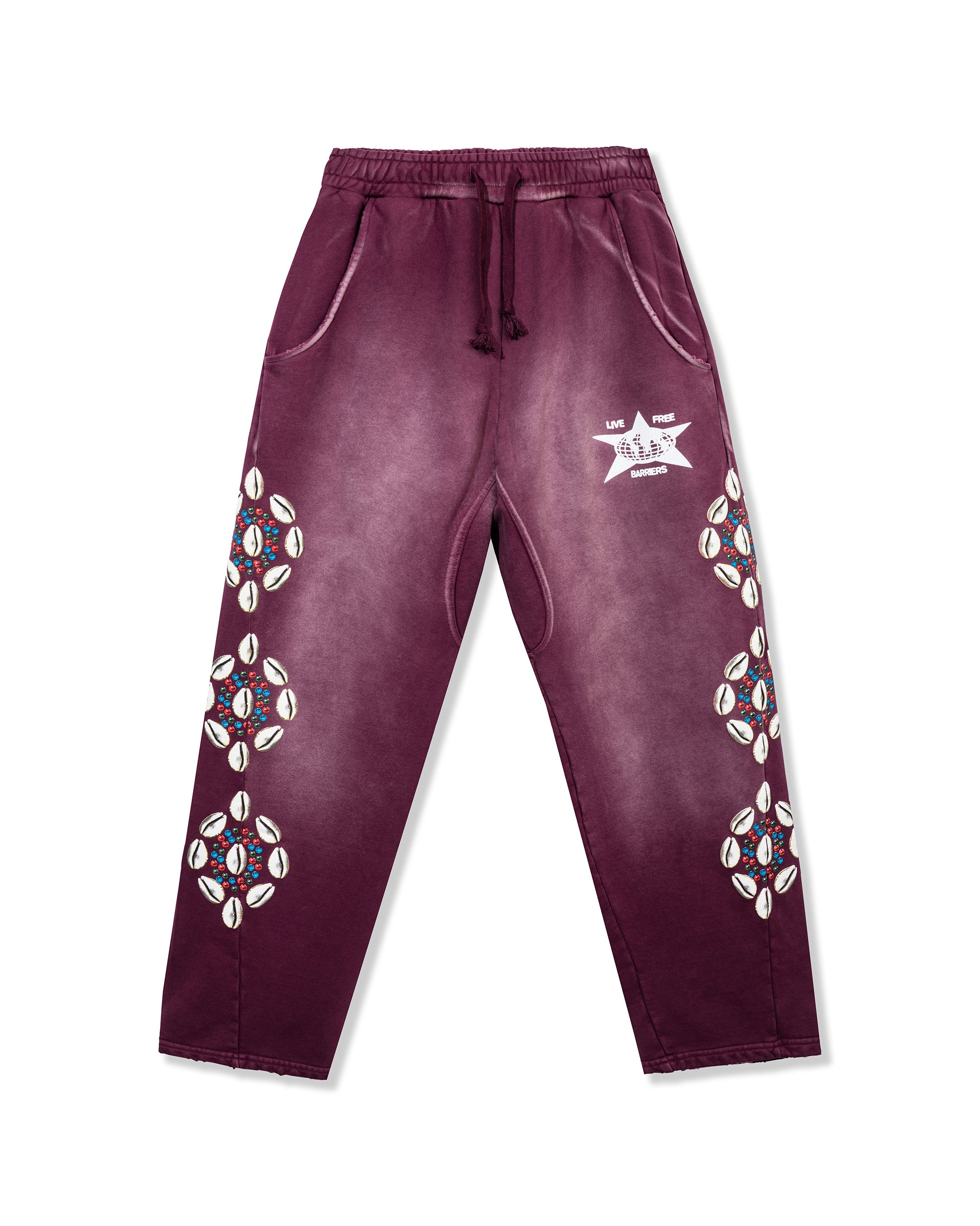 Barriers Cowrie Shell Maroon Sweatpant