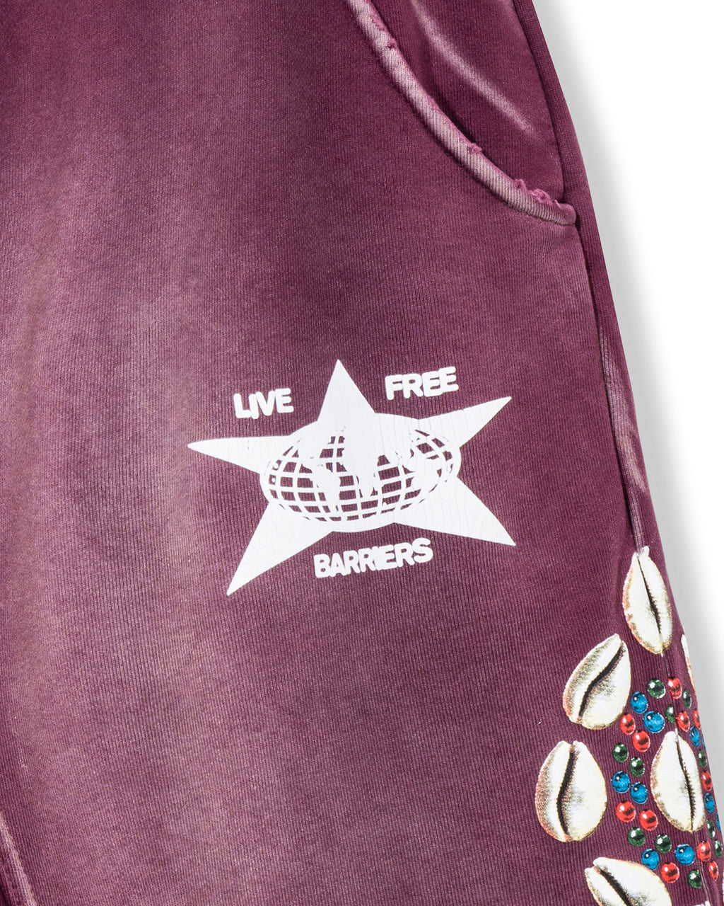 Barriers Cowrie Shell Maroon Sweatpant
