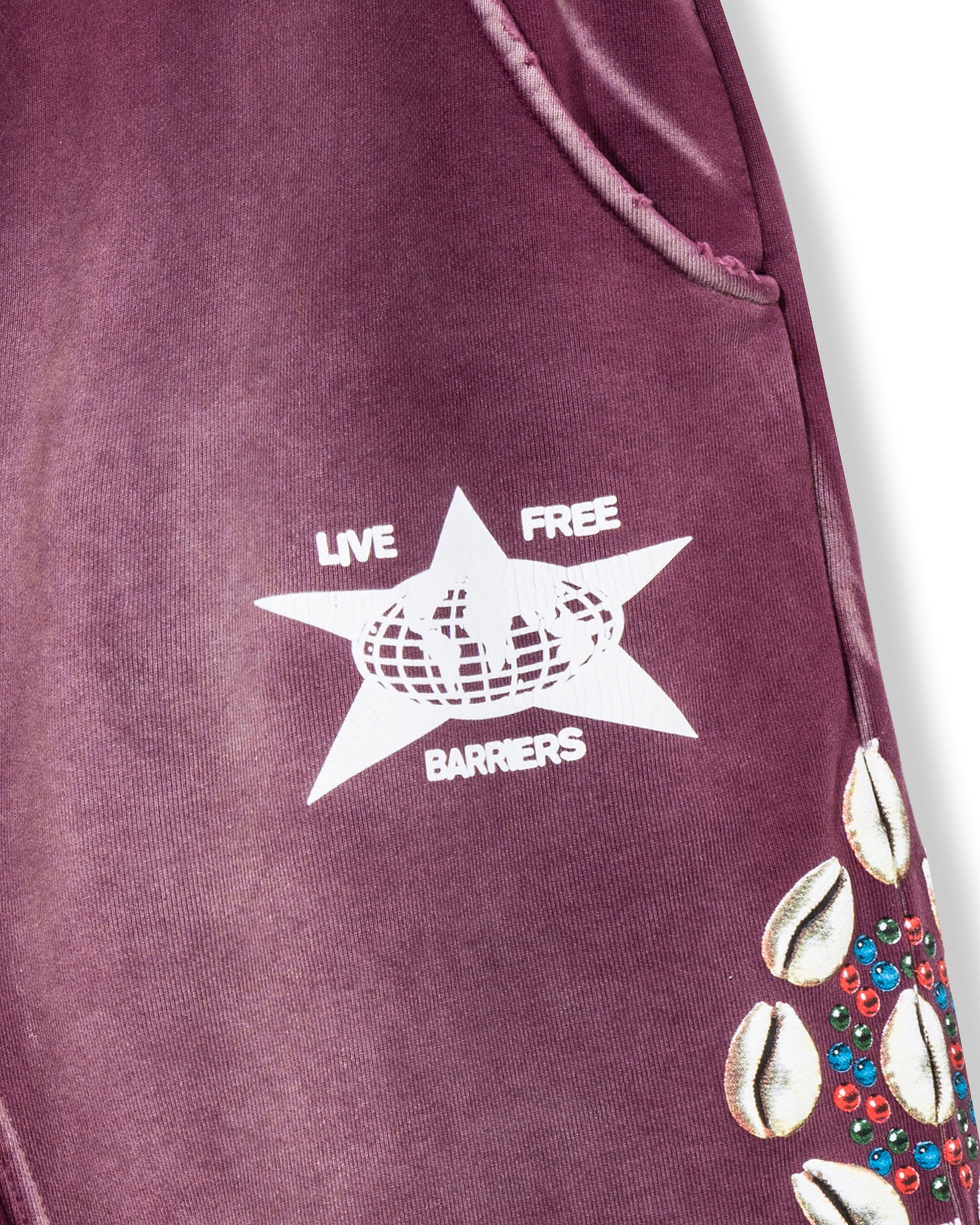 Barriers Cowrie Shell Maroon Sweatpant